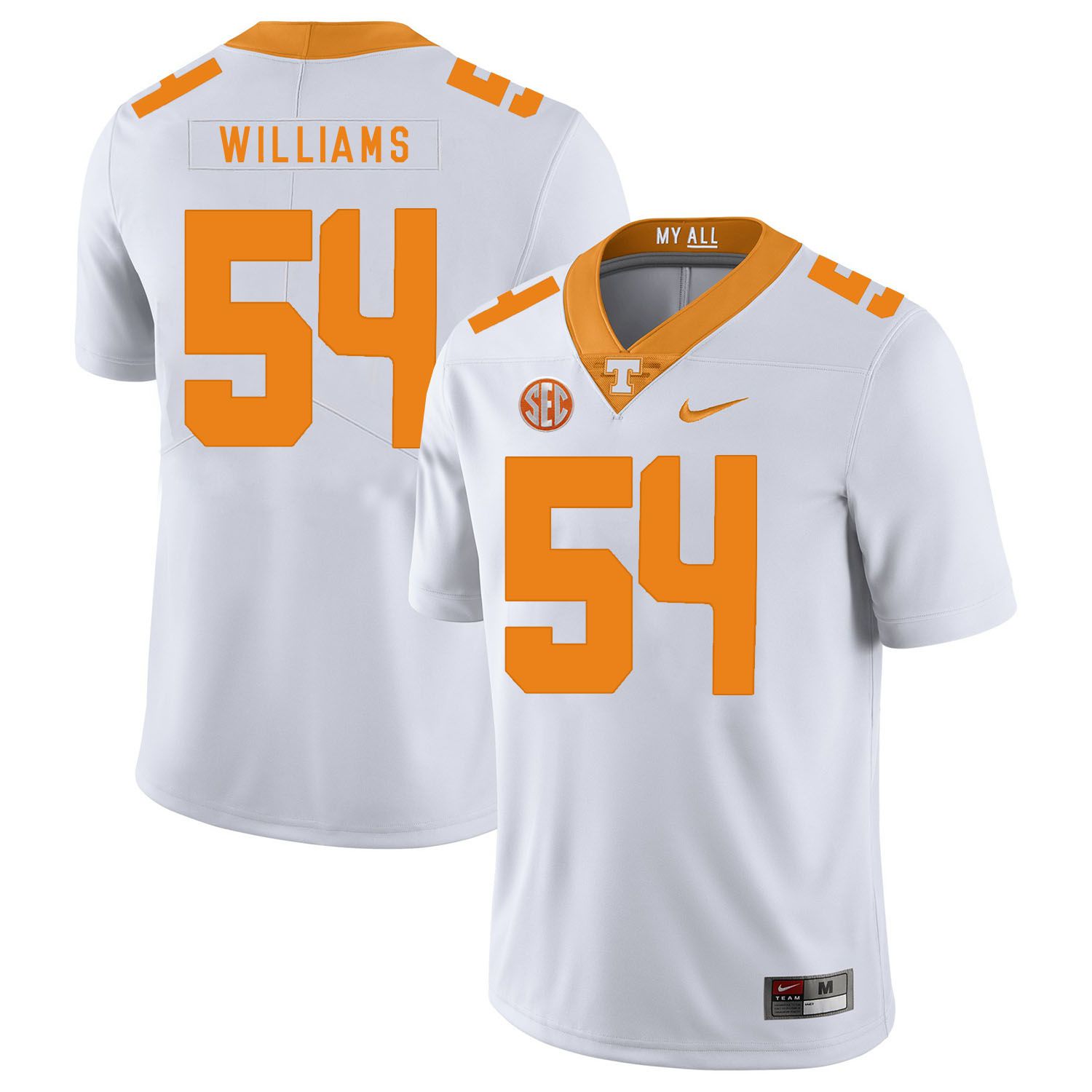 Men Tennessee Volunteers #54 Willians White Customized NCAA Jerseys->customized ncaa jersey->Custom Jersey